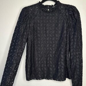Aqua Black Lace Blouse